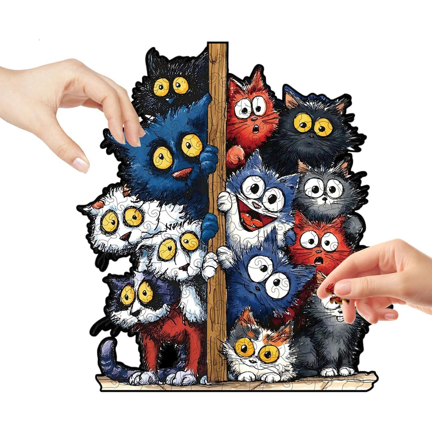 Kitty Shaped Wooden Jigsaw Puzzle