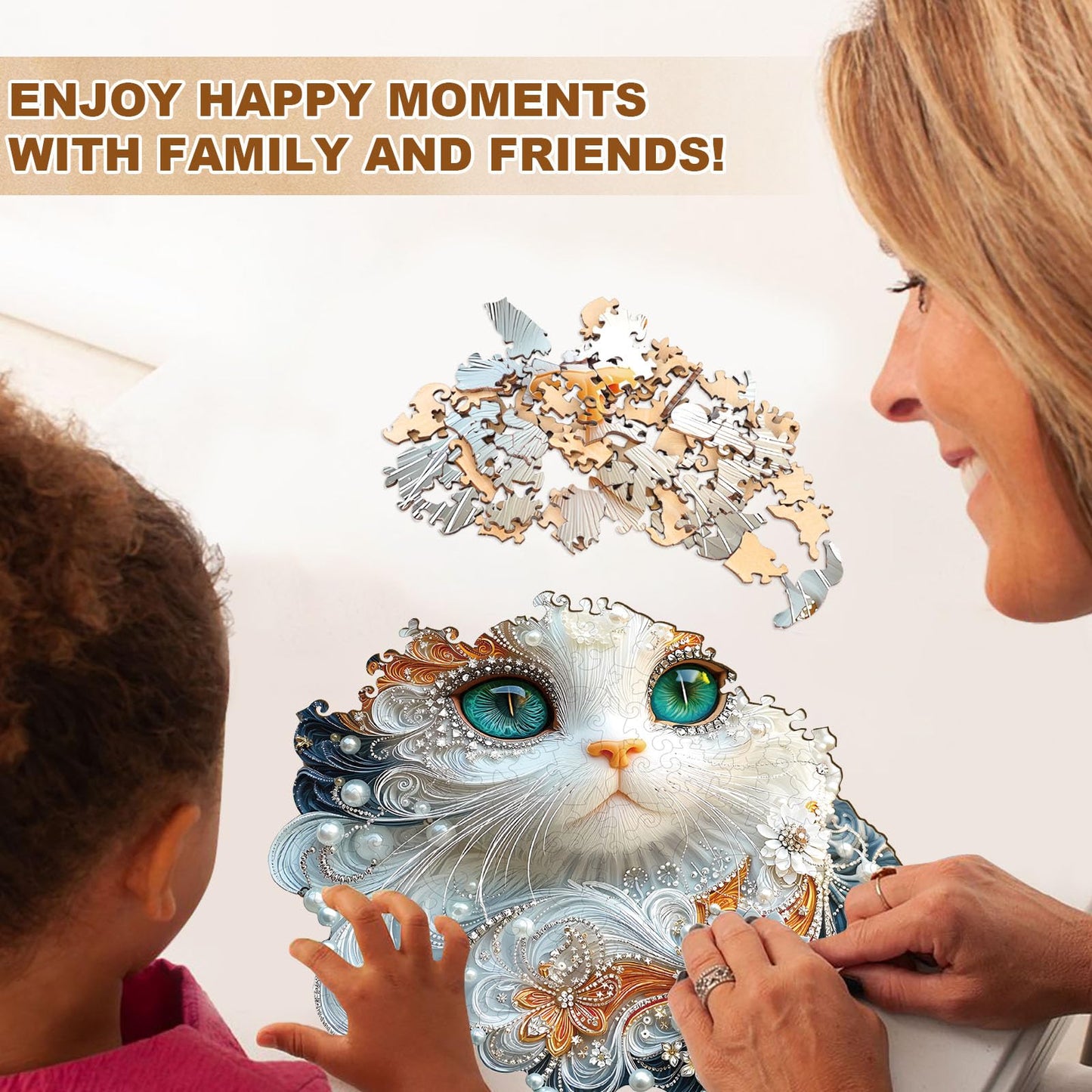 Jewelry Kitten Wooden Jigsaw Puzzle